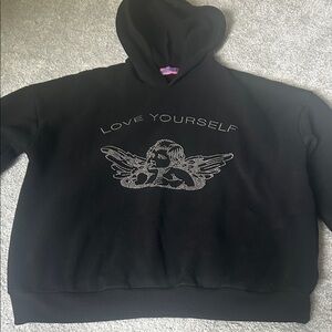 Brand New Edikted Black Hoodie with Angel Design